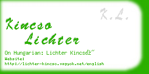 kincso lichter business card